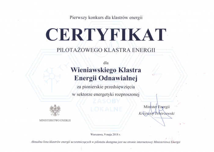  papier przedstawiający certyfikat konkursu 