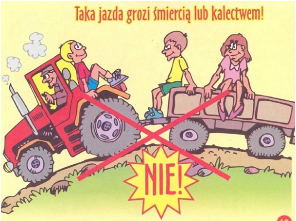 dzieci jadące traktorem
